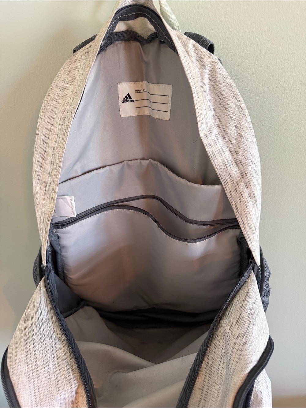 adidas Heather Gray and Black Multi-Pocket Backpack - Picture 9 of 13